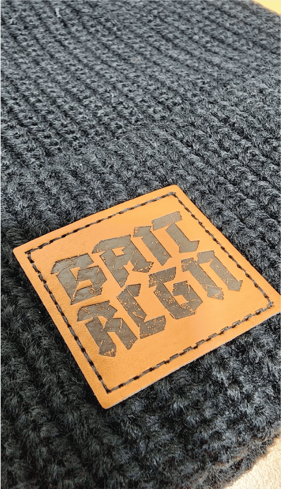 LEATHER PATCH BEANIE